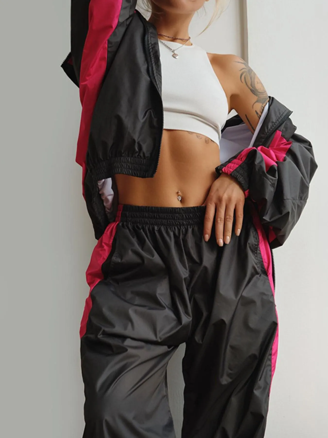 Zip Up Long Sleeve Top and Pants Set - Image 15