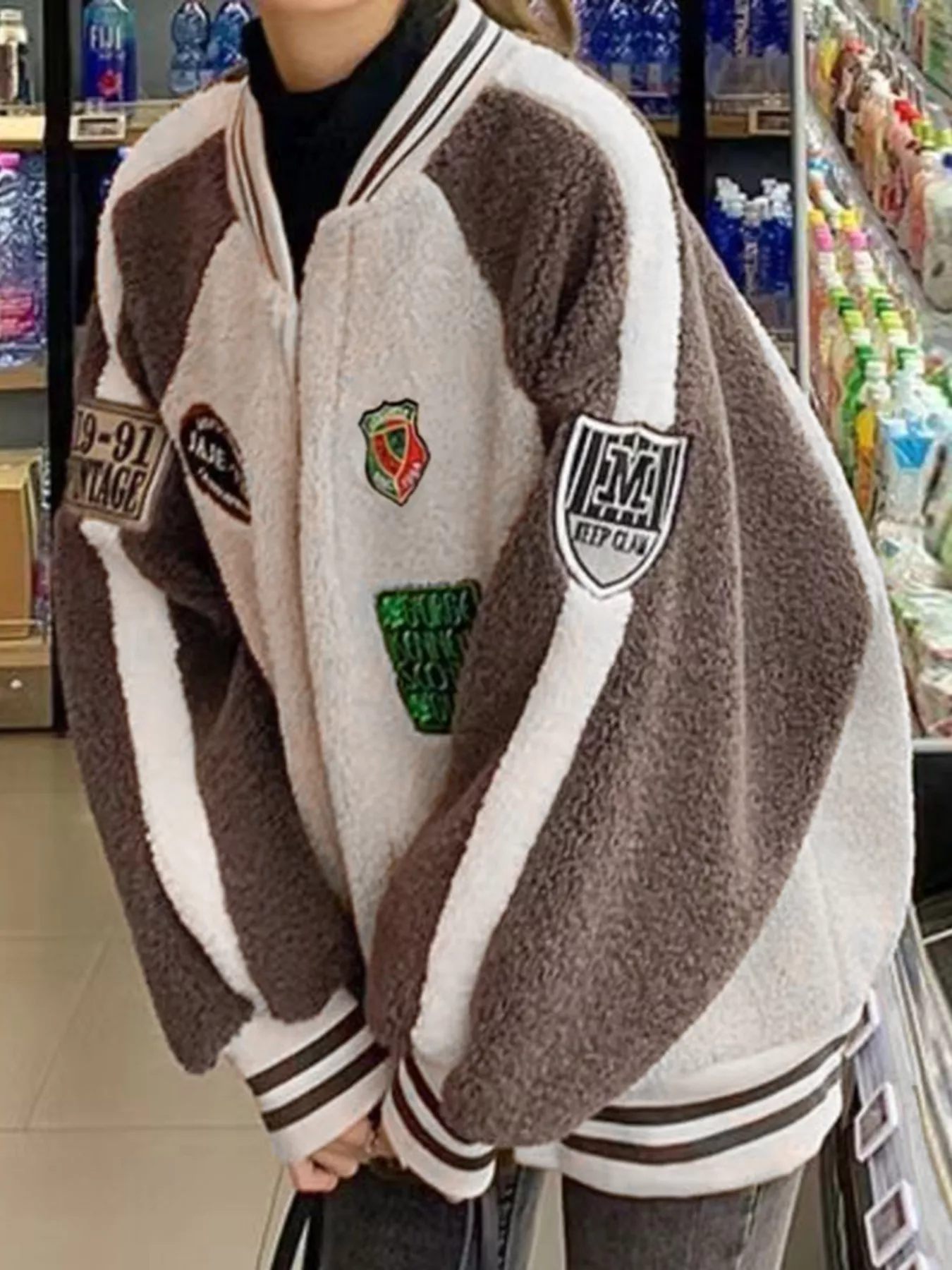 Zip Up Raglan Sleeve Fleece Jacket - Image 4