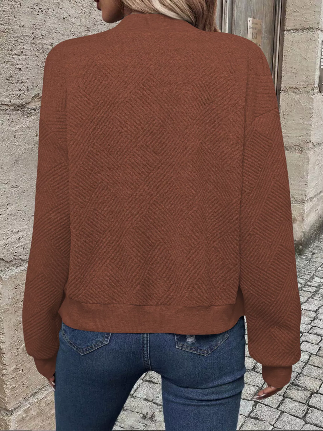 Zip-Up Textured Long Sleeve Jacket - Image 15