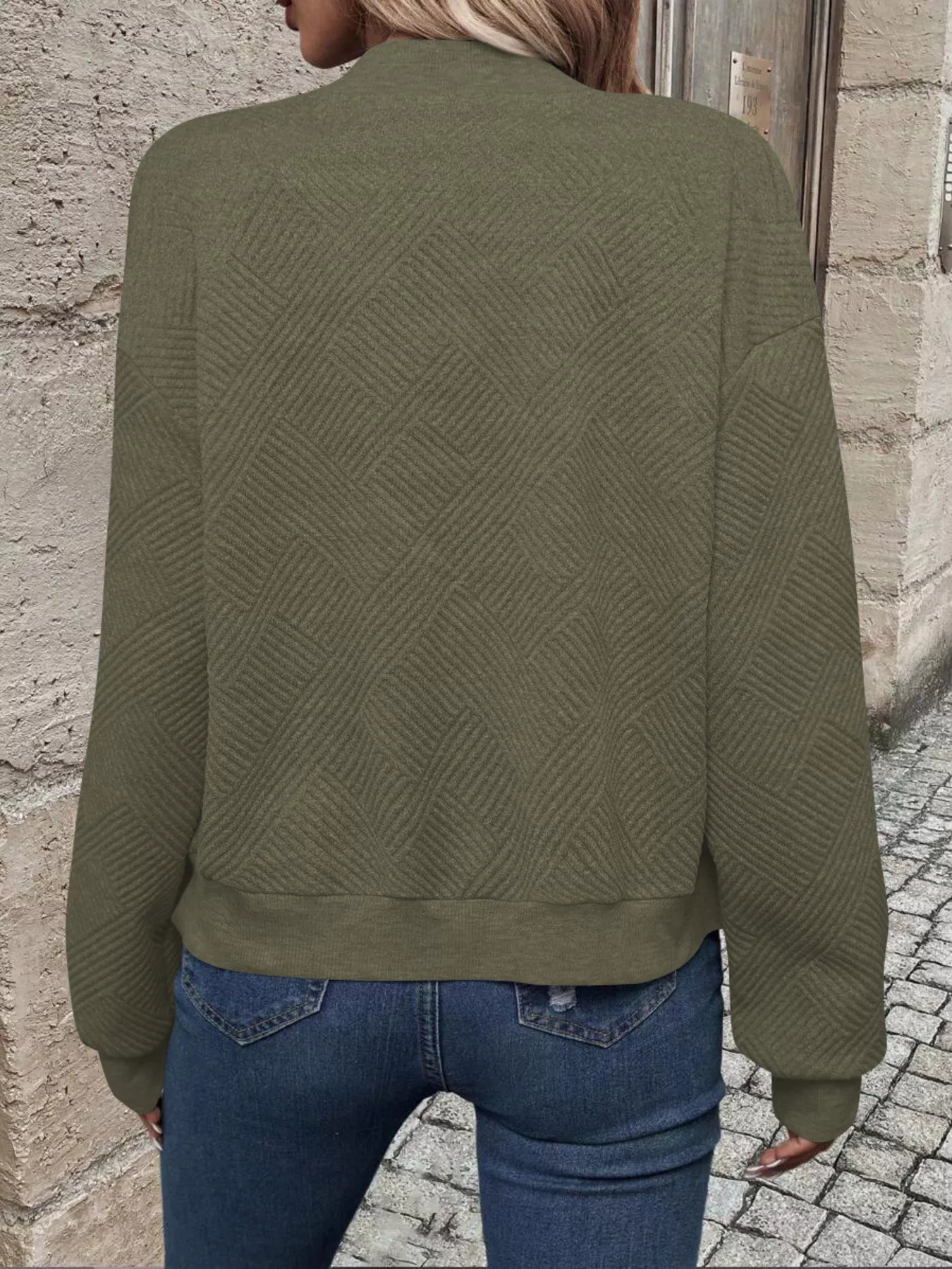 Zip-Up Textured Long Sleeve Jacket - Image 27