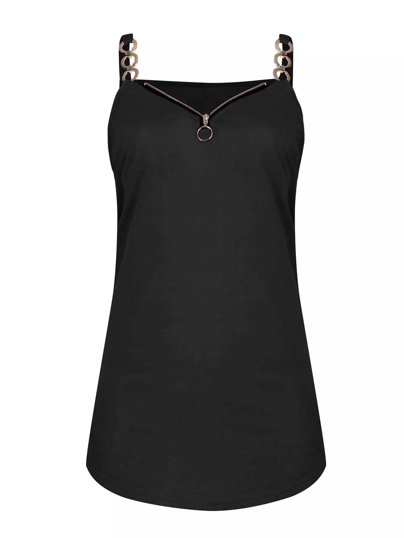 Zipper Detail Chain Strap Cami - Image 2