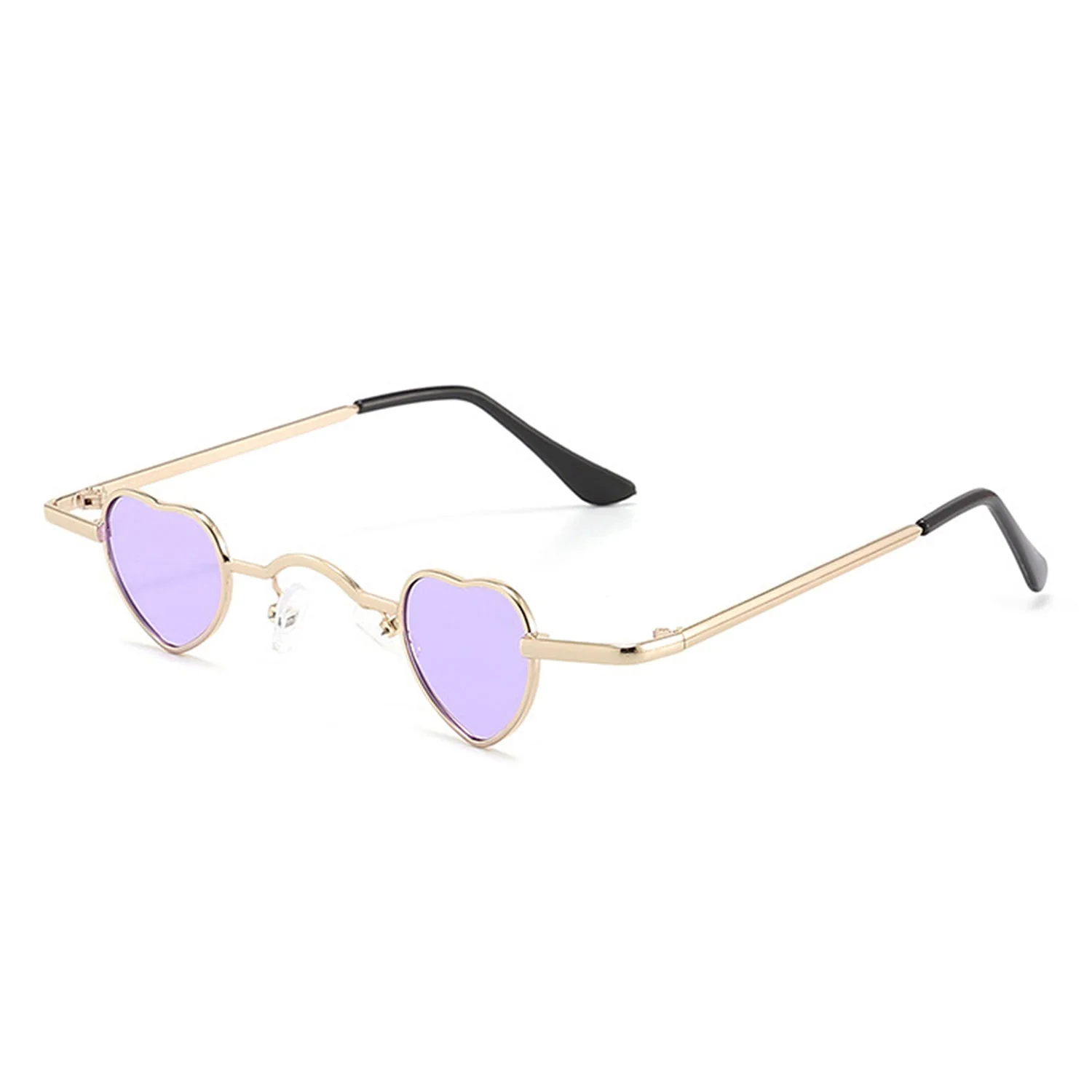 Zyral - Metal Heart Shaped Tinted Mini Color Pop Sunglasses - Image 7